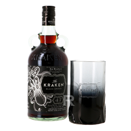 Kraken - Rhum ambré - Black spiced rum - Coffret 1 verre - 70cl - 47°
