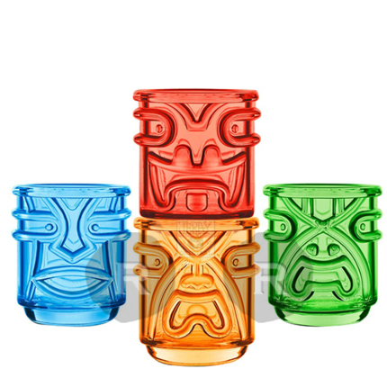 Lot De 6 Verres Tiki 500ml - Verre Recyclé Pour Cocktails, Smoothies - Design Ananas - Pailles Incluses