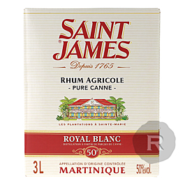 SAINT JAMES - Cubi Royal Blanc 3L 50°, rhum blanc agricole AOC