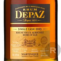 Depaz - Rhum hors d'âge - Single Cask - Millésime 2003 - 70cl - 45°