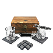 Bar Originale - Ensemble dégustation - Verres, Sous verres, Pierres, Pince - Coffret bois