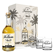 La Favorite - Rhum ambré - Cœur de canne - 12 mois - Coffret 2 verres - 70cl - 45°