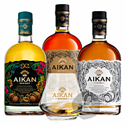 Aikan - Lot 3 Whiskies Fine - Extra - Intense + 6 verres offerts - 1,7L - 41,7°