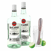 Bacardi - Rhum blanc - Superior - Lot de 2 Magnums + 1 coffret mojito offert - 3,5L - 40°