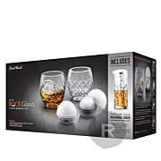 Final Touch - Coffret de 2 verres 23cl - 2 moules à glaçons et verre doseur