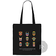 La Compagnie du Rhum - Tote Bag - Masques Tiki - Noir - 42 x 38cm