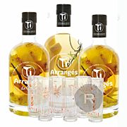 Les Rhums de Ced Ti Ced - Lot 2 Ananas et 1 Mangue Bergamote + 6 verres Ced offerts - 210cl - 32°