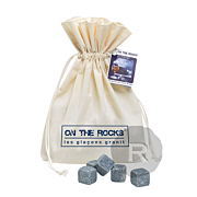 On The Rocks - 30 Glaçons - Granit bleu de Bretagne - Sac coton