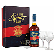 Santiago de Cuba - Rhum hors d’âge - Extra Anejo - 11 ans - Coffret 2 verres - 70cl - 40°