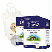 Depaz - Rhum blanc - Lot de 2 cubis + 2 Tote Bag Lion offerts - 6L - 50°